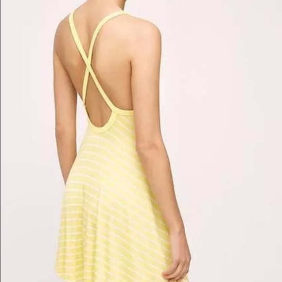 Anthropologie Dresses & Skirts - {Anthropologie} Yellow Stripe Crossback Dress NWOT